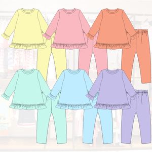 2024 Customizable GOTS Certified Organic Cotton Kids Clothing wholesale children clothing Girl clothing sets OEM ODM