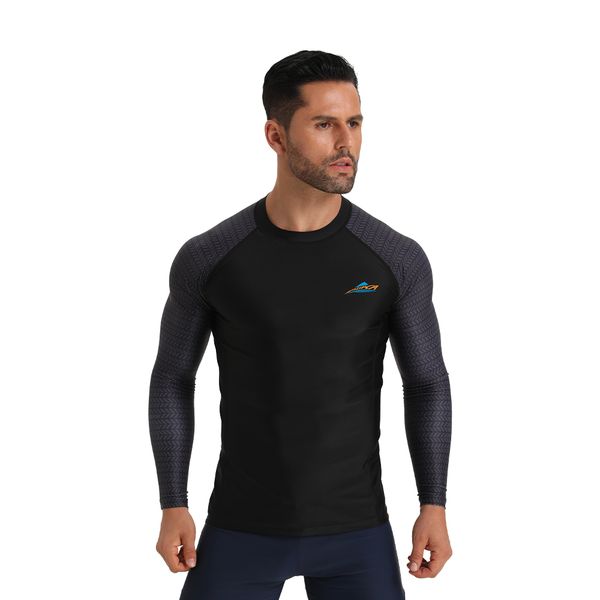 Customized Long Sleeve Compression Shirt Quick Dry Swim Rash Guard for Adults Wholesale UPF 50+ Quick Stretch Fitness UV Shirt