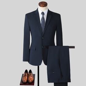 Manufacturer of OEM Men Slim Fit Neat Knit Ink Cotton professional Suit Bulk Business Men Suits and Blazers Available custom logo