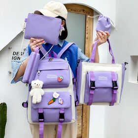 Backpack Set Lona Bolsos Morral Femenino New Arrivals Mujeres Juvenil Morrales Bolso Cartera Bolso Mochila Para Mujeres De Viaje