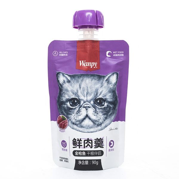 Wanpy 90g Natural Cat Treats Wet Cat Food and Dog Treats Wholesale Pet Natural Cat Soup Snack