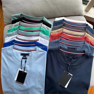 2025 Summer New Brand Trendy Ice Silk Half Sleeve Cotton T-shirt Top Men's Short Sleeve T-shirt in Stock