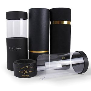 new arrival clear black gift box packaging perfume essential oil promotion paper tube