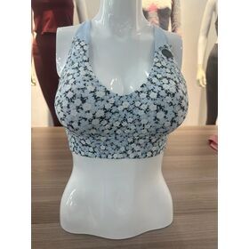 Female Fashion Yoga Bra with Small Floral, athletic gym running fitness workout top adjustable sports bra for women