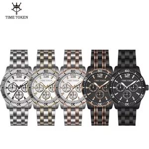 Time Token Custom Logo 316L Stainless Case Water Resistant 50 Meters Men's Watches with Japan Quartz Movement  Wrist Watches