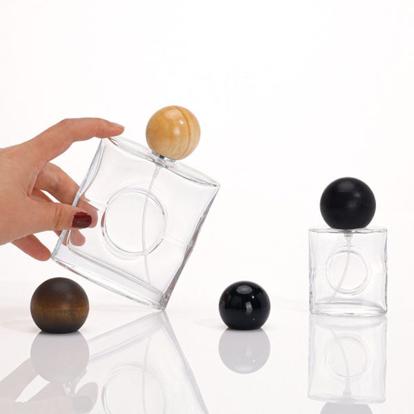 Source supply empty square perfume spray glass bottles 50ml luxury perfume bottle with cap