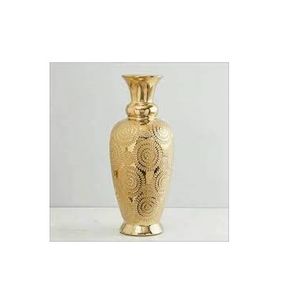 Antique Luxury Flower Vase Metal Wedding Brass Plated Finishing Home Decor Metal Flower Vase