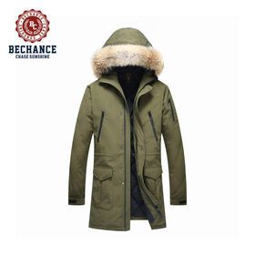 Hot Seller Men's Fur Coat Winter Outdoor Jacket Detachable Faux Fur Parka