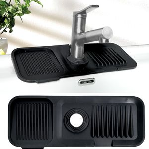 Upgrade Kitchen Sink Rubber Draining Mat Fast Drying Stone Sink Tray