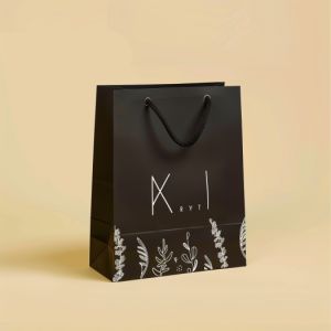 Wholesale Black Luxury Gift Shopping Paper Bag Custom Logo Recyclable Jewelry Gift Paper Bags With Handle