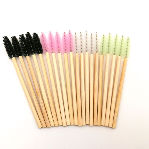Starforever Disposable eco-friendly bamboo handle eyelash brushes mascara wand bamboo lash brush applicator spoolies