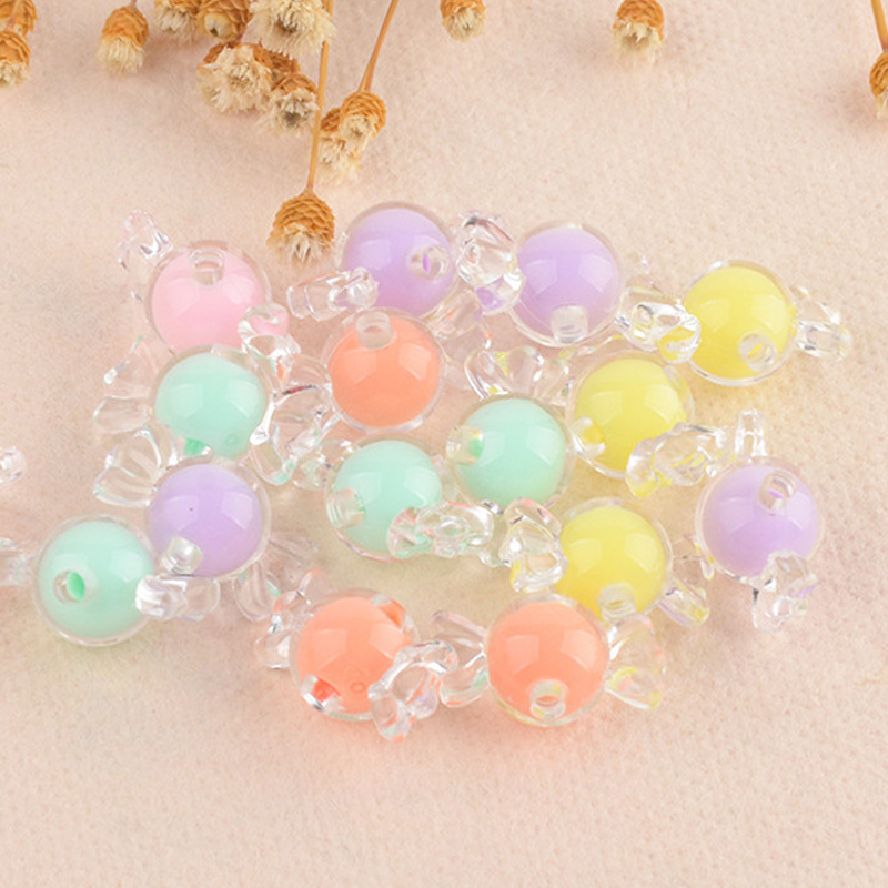 Yiwu Xiangxing E-Commerce Co., Ltd. Colorful Candy Acrylic Shaped 12mm Loose Beads Diy Jewelry Accessories Handmade Earrings Pendant Hair Rope Material