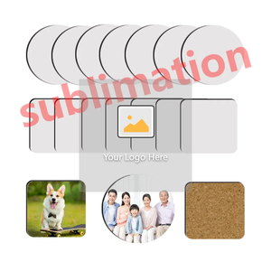 custom printing diy photo Sublimation Blanks cork wooden MDF Coasters with Square edge Round Blank for drinks