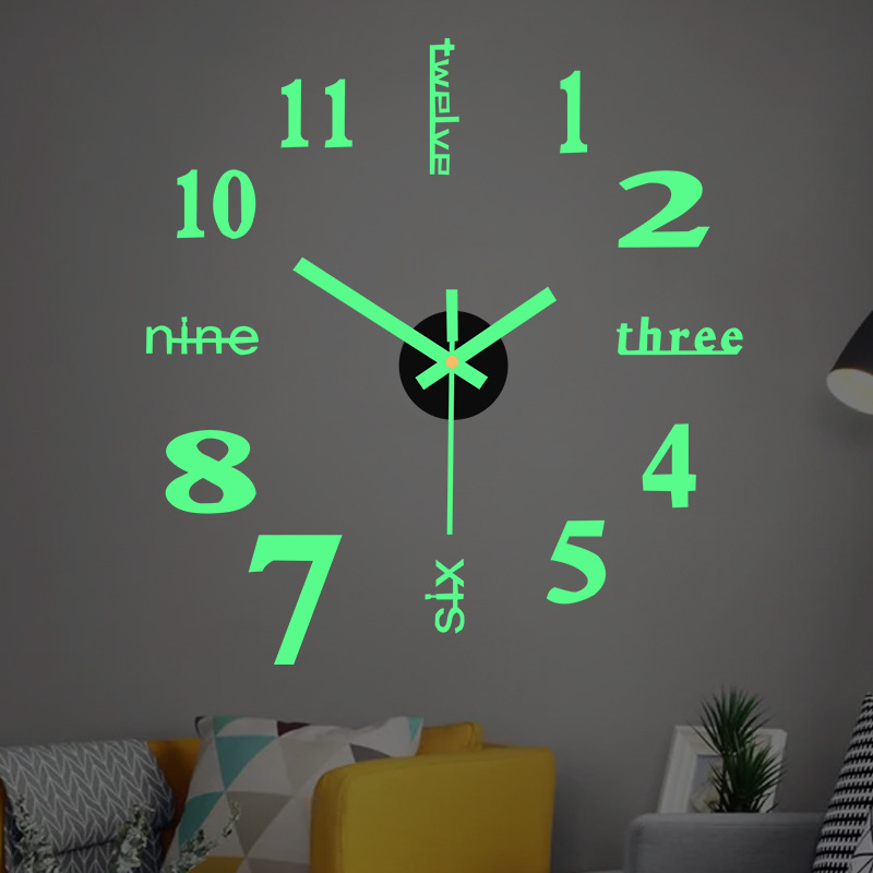 RiniLucia Design & Manufacture Co., Ltd. Creativity Design Luxury Modern Frameless Large Decorative Digital 3D Wall Clock DIY Luminous Clock Interior Home Decorate