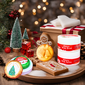 Private Label Soothing and Exfoliating Body Scrub Sakura Infused Reveals Bath Soap Smooth Skin for Christmas Gift Set