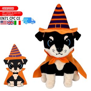 Custom Halloween Party Decoration Mini Doberman Dog Plushies CPC EN71 High Quality Puppy Stuffed Animal Plush Toys Festival Gift