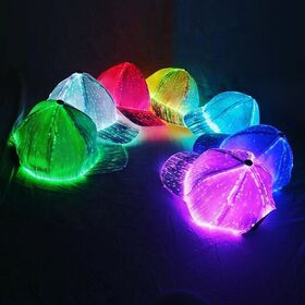 Fiber optic colored luminous hats for men and women night play adult hat dome hat colorful led light source