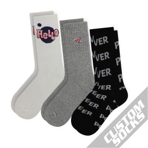 Custom Knit Logo Socks Custom Made Men Socks Customised Cotton Crew Socks