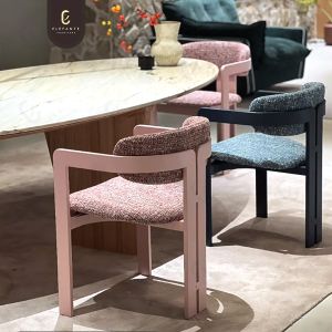 Elefante Modern Luxury Living Room Furniture Villa Solid Wood Minimalist Armchair Leather Black Wooden Dining Chairs