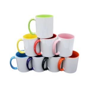 sublimation 11 oz mug for Children Inside and Handle Color Sublimation Mug White Cups Bulk Coffee Mugs Good