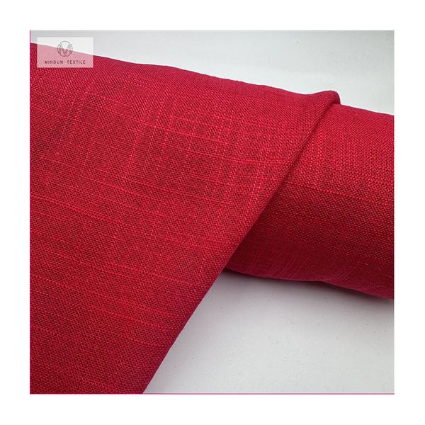 Mindun Sustainable Woven Slub Linen Rayon Printed Fabric