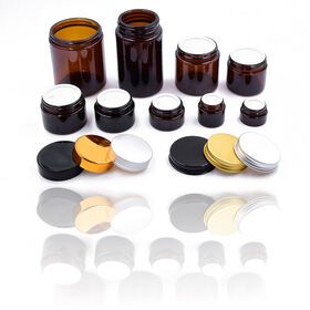 Wholesale Glass Empty Jar 5G 10G 15G 30G 8oz 100ml Frosted Matte Amber Cream Cosmetic 8 oz Glass Jar with Bamboo LidPopular