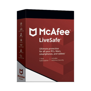 McAfee LiveSafe Unlimited 1-Year Bind Key Security Fast Online Delivery Software Operating System Home Professional Antivirus