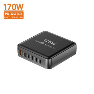 GaN 170W International Power Adapter multifunction chargers PD3.0 Shenzhen USB Type 100W 60W Desktop Travel Charger CE FCC