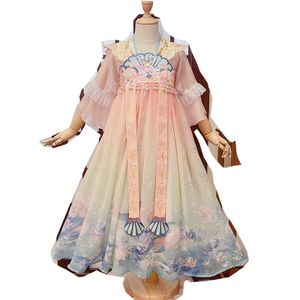 Children's Hanfu summer dress, girl's skirt, Tang suit summer classic one-piece dress, girl's dress