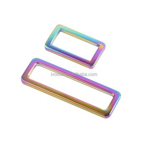 Metal Handbag Square Flat Ring Hardware Rainbow 25mm 50mm Flat Rectangle Ring