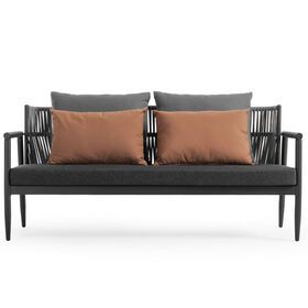 Upscale  Outdoor Furniture Aluminum Frame 2 Seater Outdoor Couch For Patios And Backyards