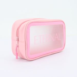 Custom Eco Friendly Waterproof Pu Leather See Through Window Clear PVC TPU Cosmetic Toiletry Wash Bag