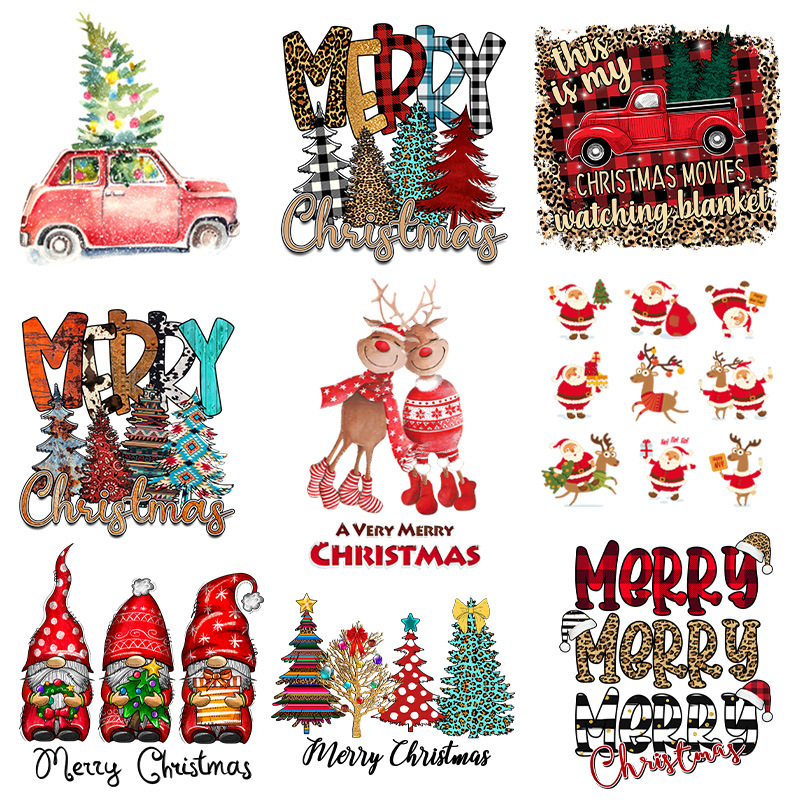 Shenzhen Guandechang Tech Co., Ltd. Custom Logo Sticker for Iron on Heat Press Transfers Heat Press Stickers Heat Transfer Anime Stickers for Christmas Clothes DIY