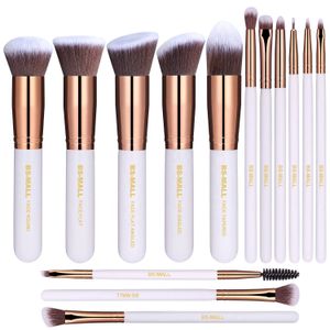 Wholesale Makeup Brushes Factory 14PCS White Gold Makeup Brush Customized Private Label Make Up Brush