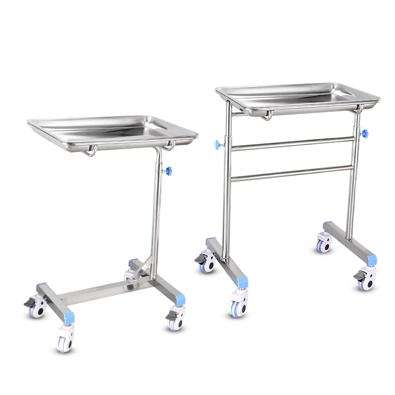 Hospital Stainless Steel Surgical Mechanical Mayo Table In Operating Room Medical Instrument Trolley For Sale