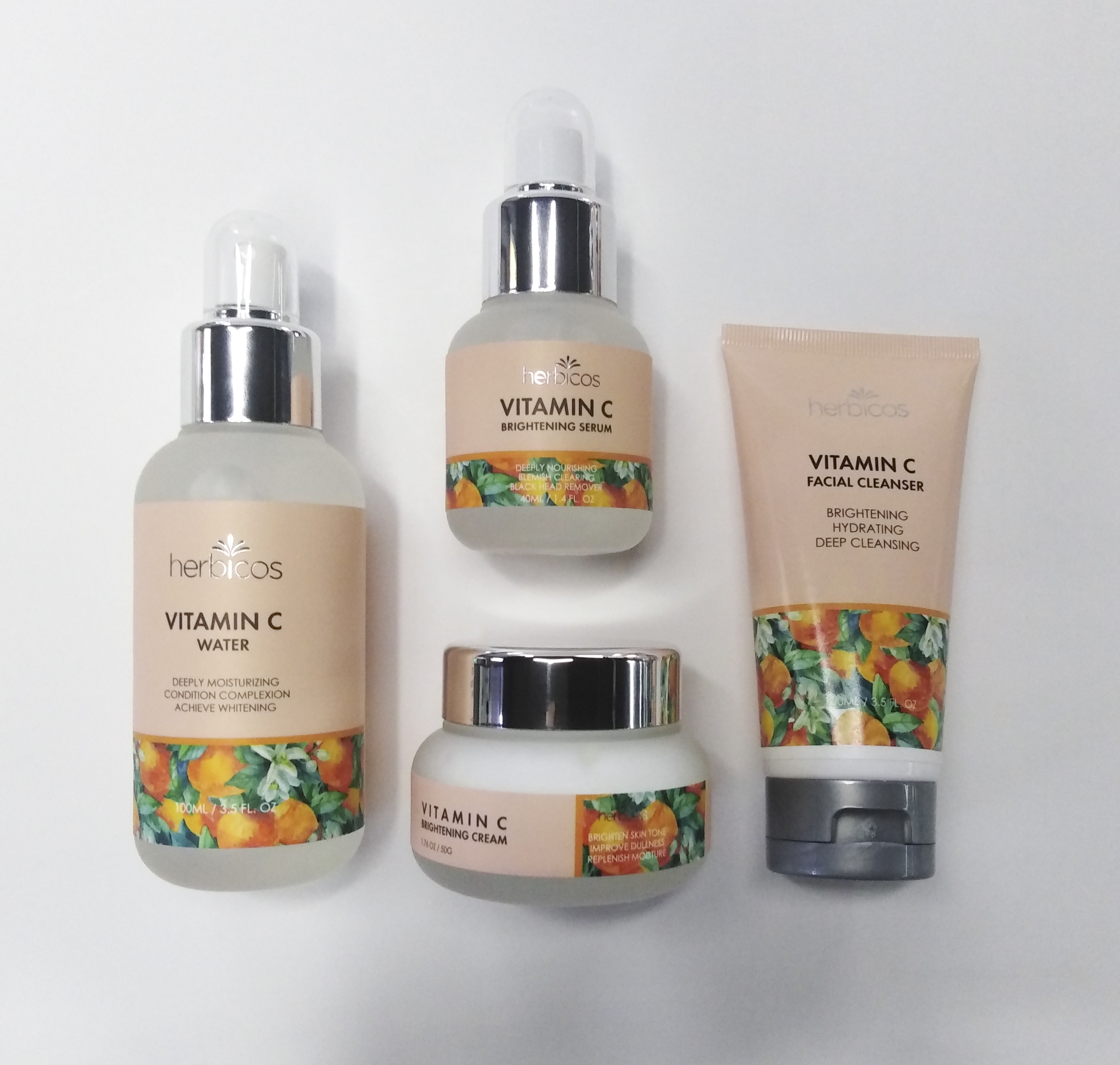 Natural Plants Brightening and Whitening Vitamin C Skin Care Set with Vitamin C Serum