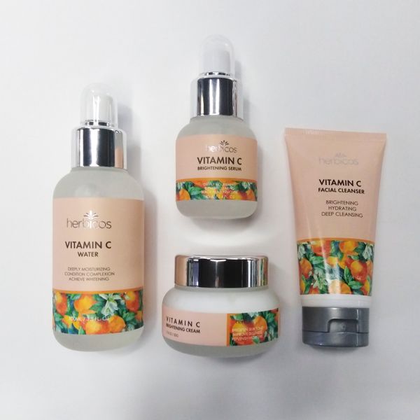 Natural Plants Brightening and Whitening Vitamin C Skin Care Set with Vitamin C Serum