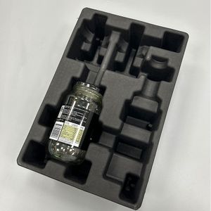 OEM/ODM Biodegradabl jam jar Packaging Tray Bagasse Paper Pulp Black Color Packaging Box Insert