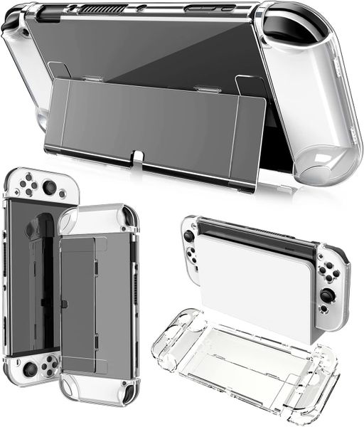 Switch OLED Console Protective case Switch OLED Crystal case with Stand PC Material