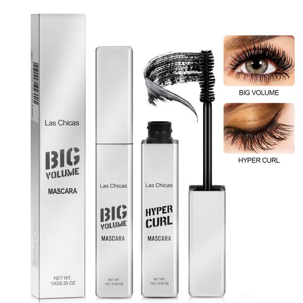 Las Chicas New Cosmetic Makeup 2 pcs Mascara Set Waterproof Long Lasting Curling Natural Mascara