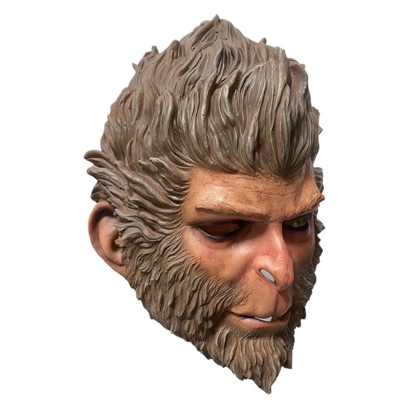 Shanghai Zhongke Shenjiang Electric Vehicle Co., Ltd. Wholesale Black Myth Monkey King Game Wukong Face Latex Mask Halloween Monkey Face Mask For Cosplay Game Character