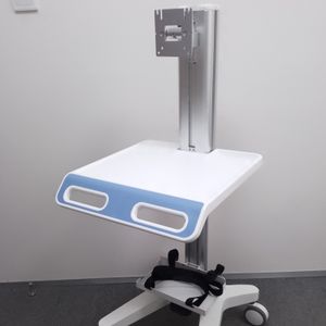 customized All in one workstation Height Adjustable Mobile Medical Laptop Cart with vesa mount height adjustable medical cart