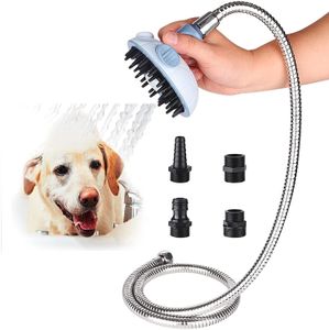 pet shampoo massage dispenser shower brush soft pin for short and long hair dogs and cats washing