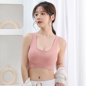 Foreign trade wholesale breathable comfortable sports cushioned shock decompression skin friendly seamless sports bra for women