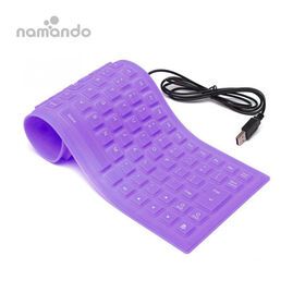 103-key New Foldable Silicone USB Wired Silicone Soft and Waterproof Roll-up Silicone Game Console Keyboard Suitable for Laptops