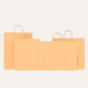 Wholesale Supermarket Grocery In Stock Kraft Paper Bag with Handle Recycle Cheap Price Business Shopping Food Take away Bag