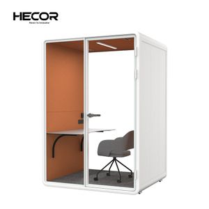 Indoor Movable Privacy Phone Glass Soundproof Acoustic Booth Small Office Pods For 2 Peoples