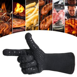 EN407 Certified Extreme Heat Resistant Silicone Oven Grill BBQ Barbecue Gloves for Cooking, Baking, Kitchen