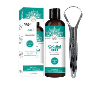 Oil Natural Alcohol Free Mouthwash Teeth Whitening and Healthier Teeth Gum Oral Oil Pulling with Coconut & Peppermint Oil