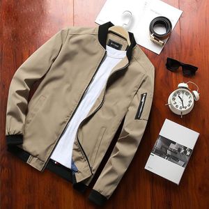 OEM Custom Design Men's Spring Fall Casual Slim Fit Thin Lightweight Outwear Sportswear Bomber Jacket Coat Plus Size Men Jacket